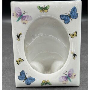 Vintage Andrea By Sadek Porcelain Photo Frame Butterflies #9630 JAPAN 3.5”x5”